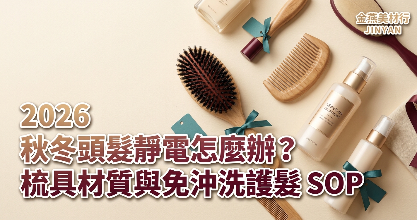 2026 秋冬頭髮靜電怎麼辦？乾燥毛躁成因、梳具材質挑選與免沖洗護髮 SOP - 金燕美材行