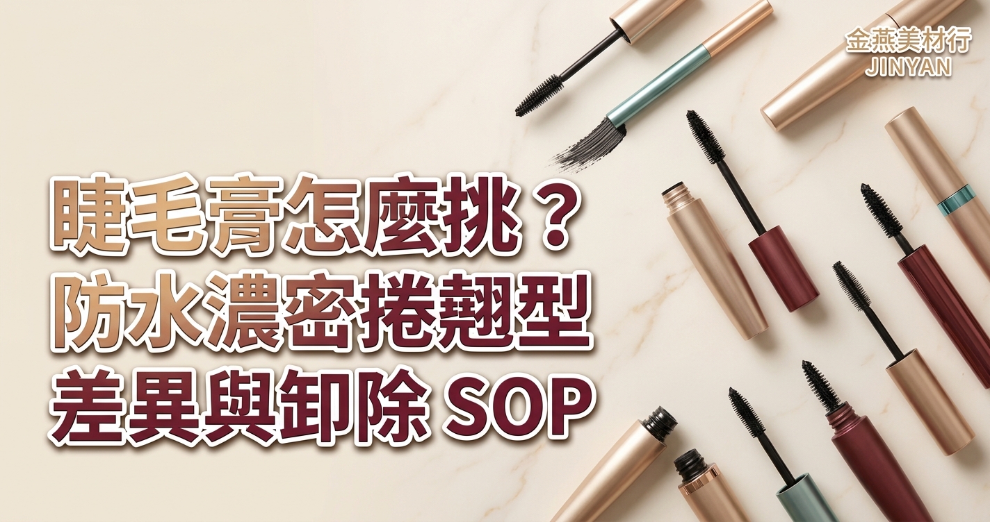 2026 睫毛膏怎麼挑？防水、濃密、捲翹型差異與不暈染卸除 SOP - 金燕美材行